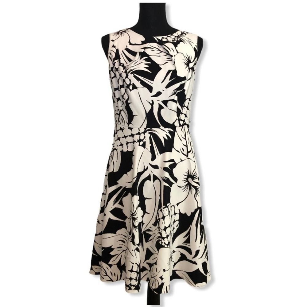 I.N. Studio Dress Black and White Floral Size 6